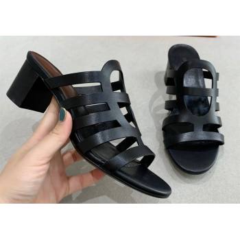 Hermes Celena Sandals Black with Chaine dAncre (guodong-24030401)