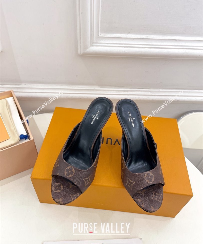 Louis Vuitton Heel 8.5cm Super Mules in Monogram Canvas 2024 (modeng-24030609)