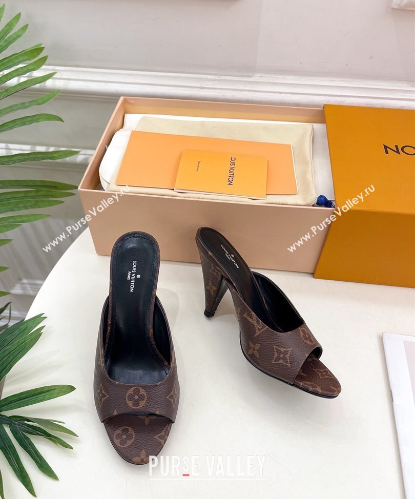 Louis Vuitton Heel 8.5cm Super Mules in Monogram Canvas 2024 (modeng-24030609)