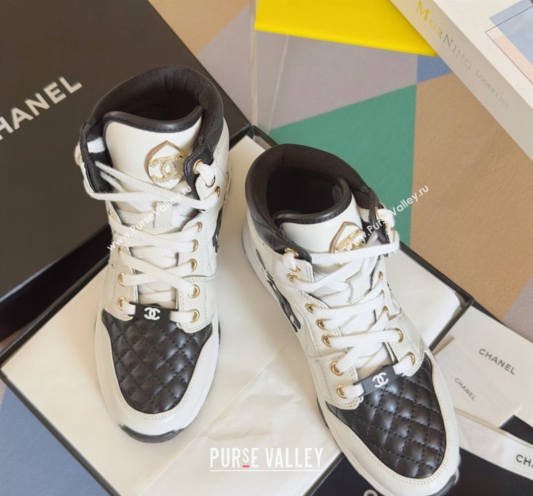 Chanel Quilting CC Logo High-top Sneakers Top Quality 06 2024 (guoran-240305g06)