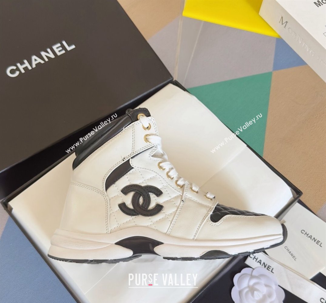 Chanel Quilting CC Logo High-top Sneakers Top Quality 06 2024 (guoran-240305g06)