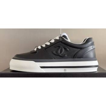 Chanel Calfskin CC Logo Sneakers Top Quality Black 2024 (guoran-24030504)