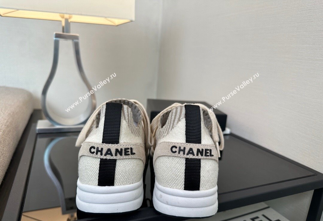 Chanel CC Logo Mesh Sneakers Beige 2024 (xo-24030501)