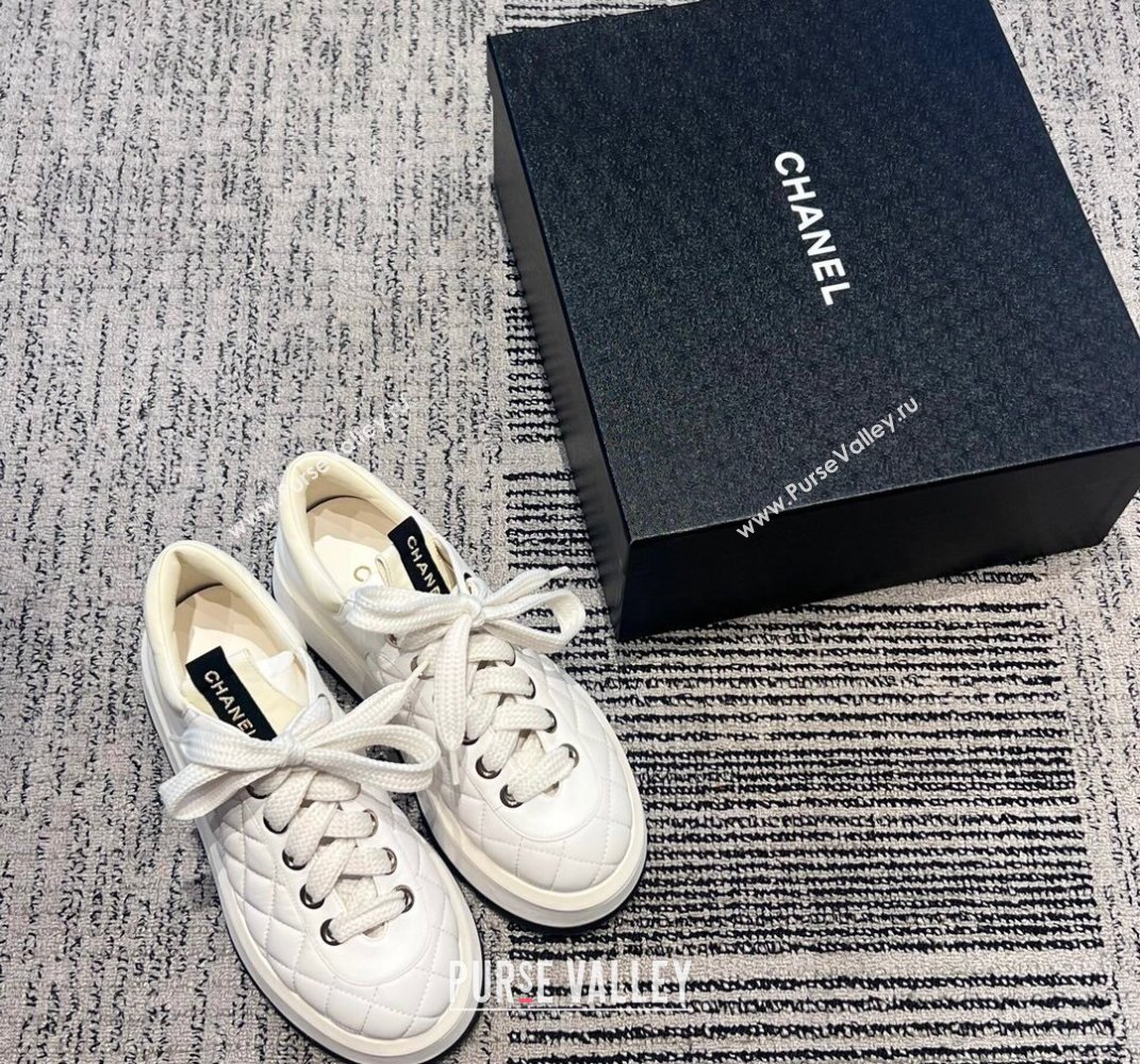 Chanel Quilting Platform Sneakers White 2024 (xo-24030509)