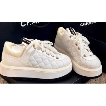 Chanel Quilting Platform Sneakers White 2024 (xo-24030509)