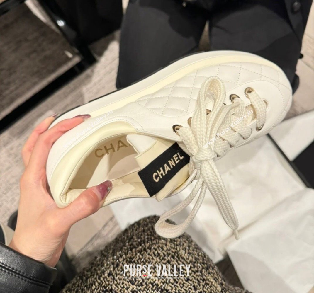 Chanel Quilting Platform Sneakers White 2024 (xo-24030509)