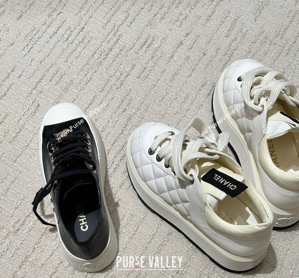 Chanel Quilting Platform Sneakers White 2024 (xo-24030509)