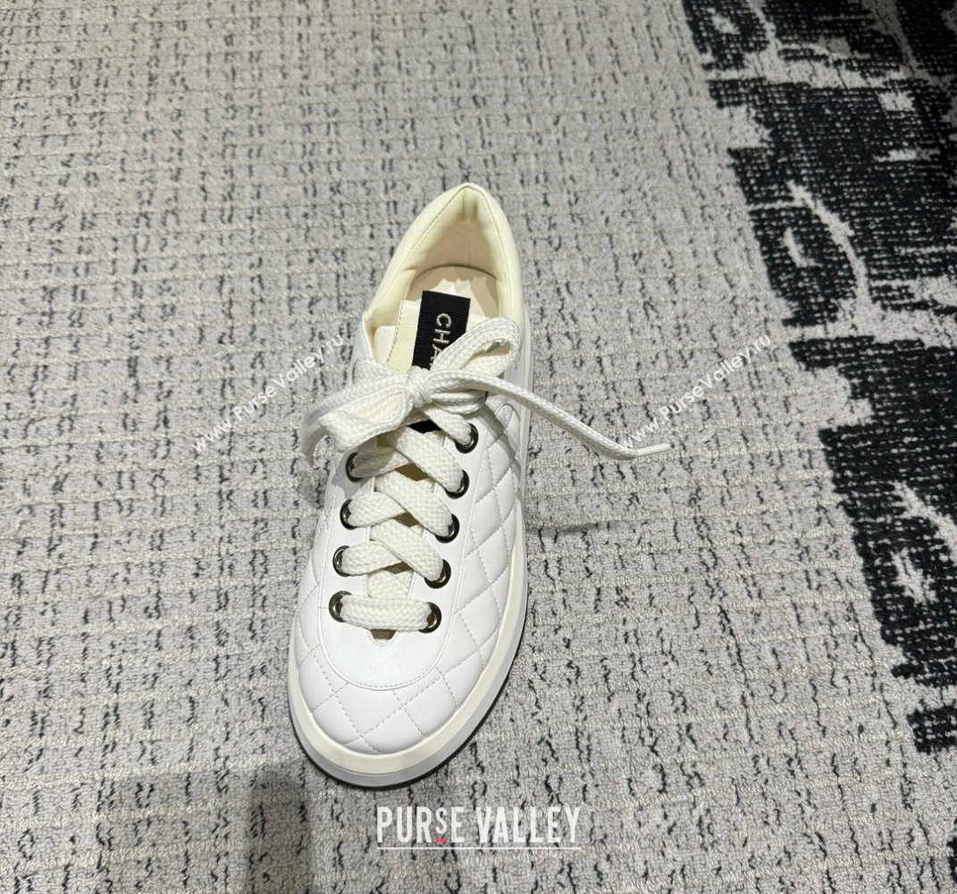 Chanel Quilting Platform Sneakers White 2024 (xo-24030509)