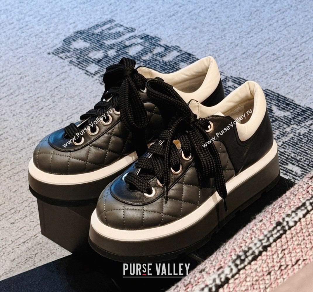 Chanel Quilting Platform Sneakers Black 2024 (xo-24030508)