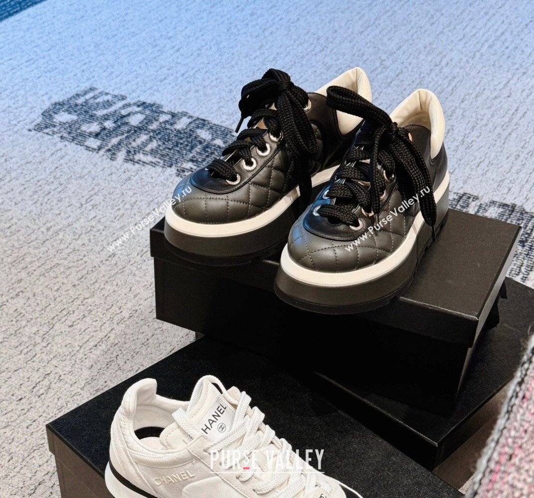 Chanel Quilting Platform Sneakers Black 2024 (xo-24030508)