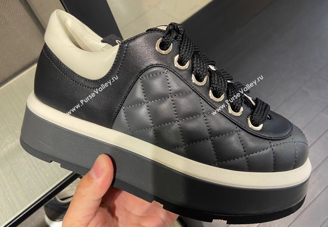 Chanel Quilting Platform Sneakers Black 2024 (xo-24030508)