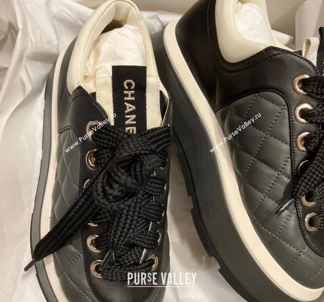 Chanel Quilting Platform Sneakers Black 2024 (xo-24030508)