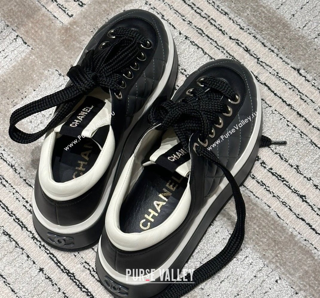 Chanel Quilting Platform Sneakers Black 2024 (xo-24030508)