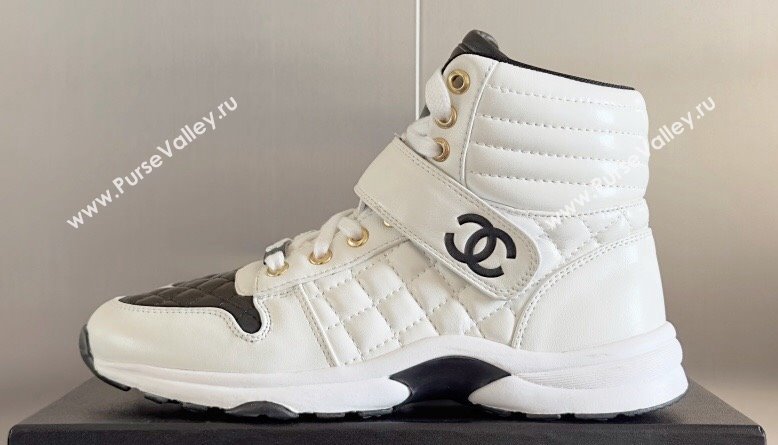 Chanel Quilting CC Logo High-top Sneakers Top Quality 04 2024 (guoran-240305g04)