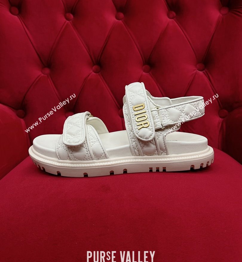 Dior DiorAct Sandals in White Quilted Cannage Calfskin 2024 (kaola-24030684)