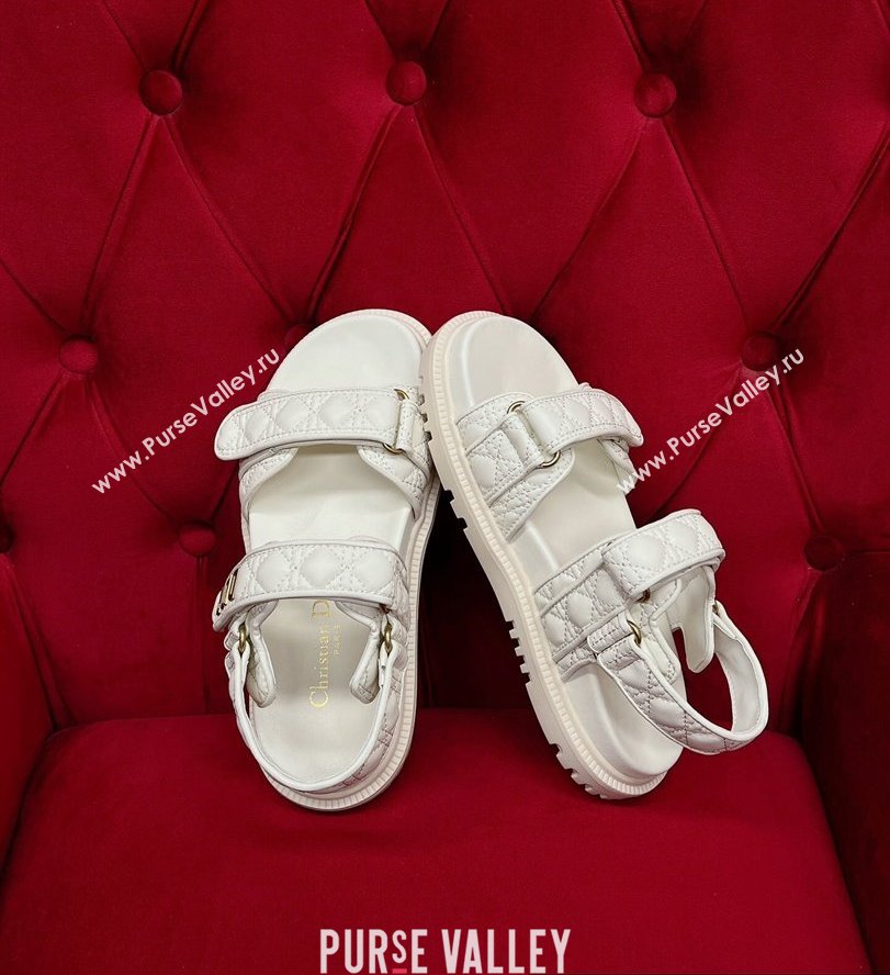 Dior DiorAct Sandals in White Quilted Cannage Calfskin 2024 (kaola-24030684)