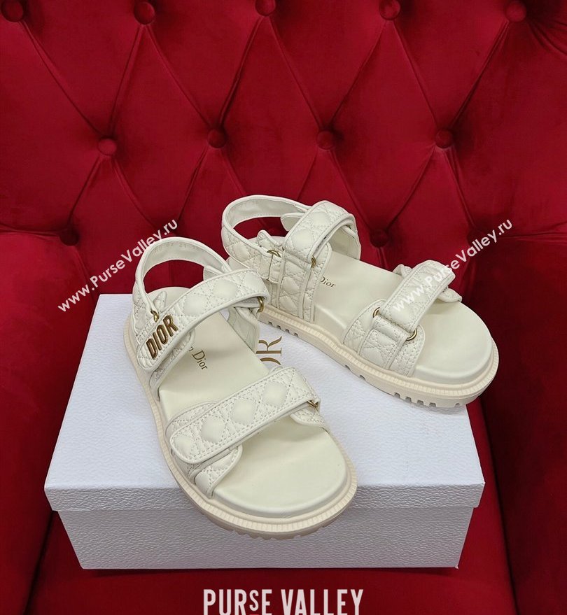 Dior DiorAct Sandals in White Quilted Cannage Calfskin 2024 (kaola-24030684)