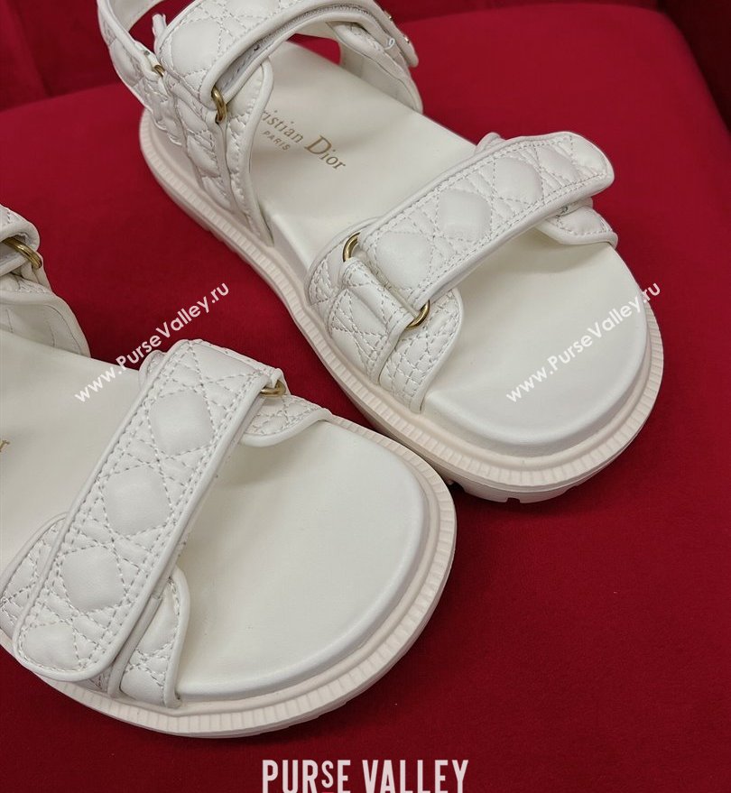 Dior DiorAct Sandals in White Quilted Cannage Calfskin 2024 (kaola-24030684)