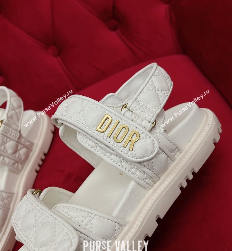 Dior DiorAct Sandals in White Quilted Cannage Calfskin 2024 (kaola-24030684)