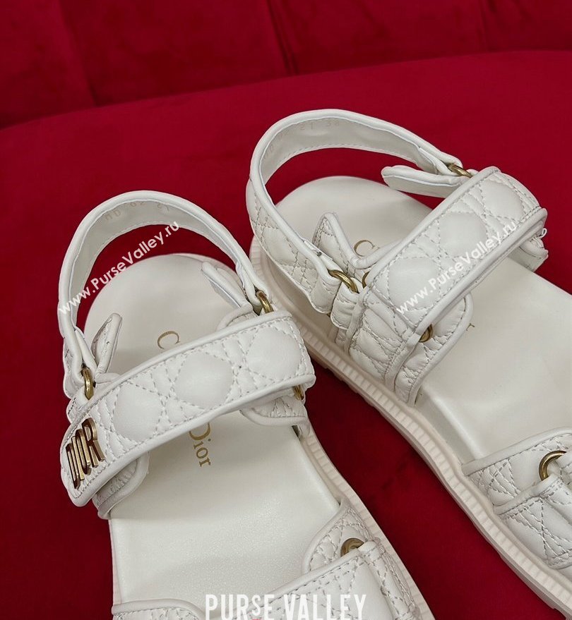 Dior DiorAct Sandals in White Quilted Cannage Calfskin 2024 (kaola-24030684)