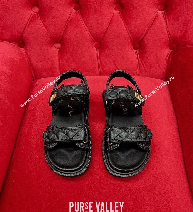 Dior DiorAct Sandals in Black Quilted Cannage Calfskin 2024 (kaola-24030683)