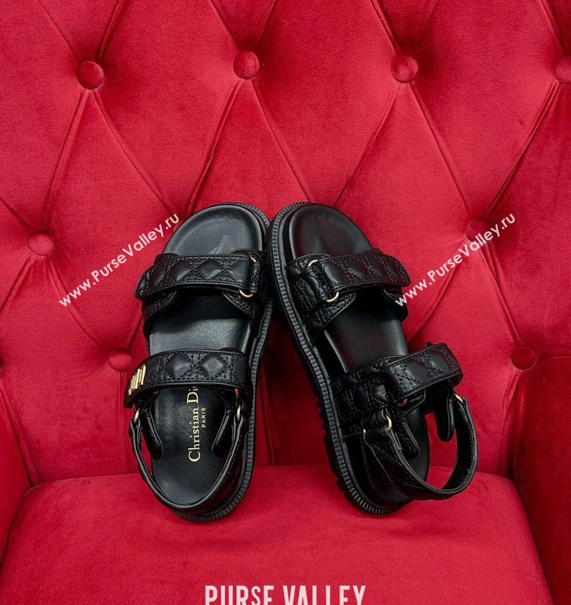 Dior DiorAct Sandals in Black Quilted Cannage Calfskin 2024 (kaola-24030683)