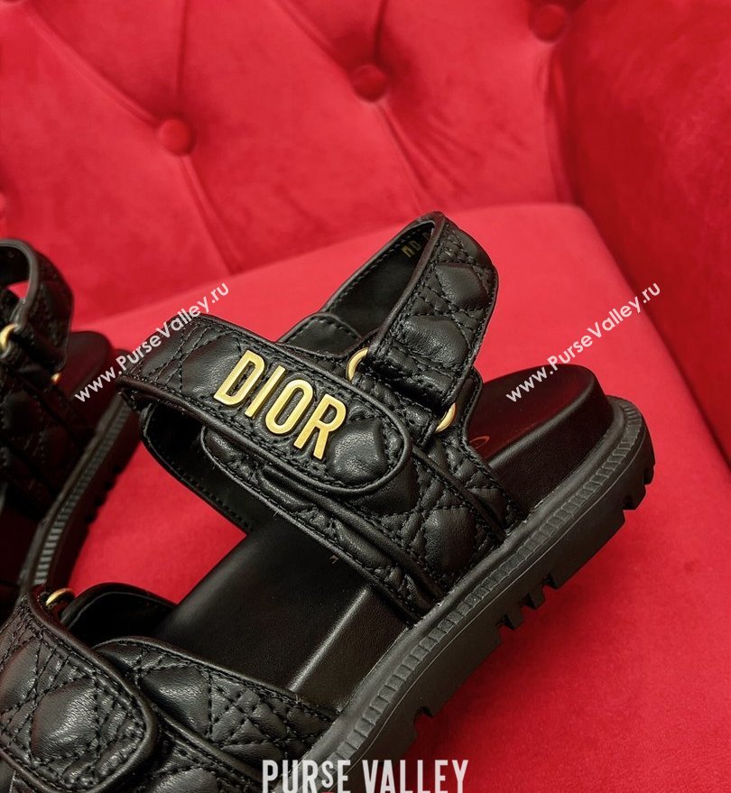 Dior DiorAct Sandals in Black Quilted Cannage Calfskin 2024 (kaola-24030683)