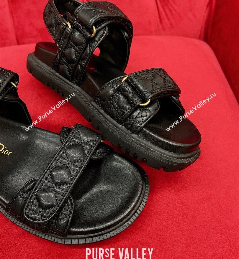 Dior DiorAct Sandals in Black Quilted Cannage Calfskin 2024 (kaola-24030683)