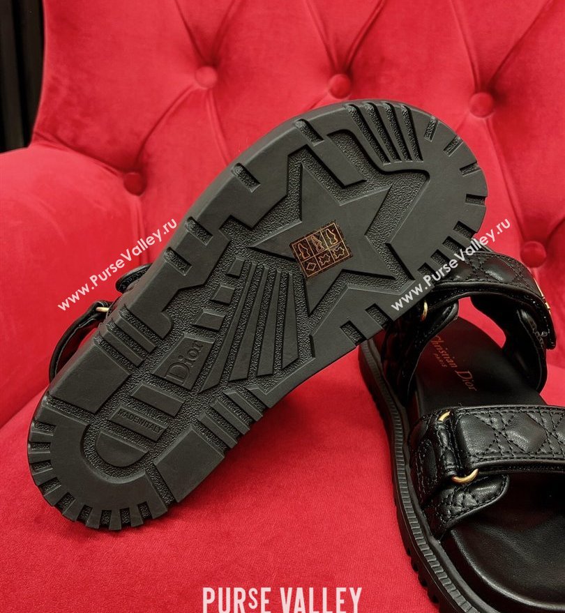 Dior DiorAct Sandals in Black Quilted Cannage Calfskin 2024 (kaola-24030683)