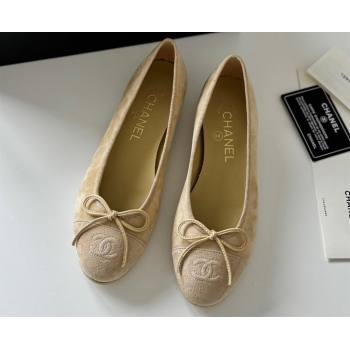 Chanel Suede Calfskin Ballet flats G02819 Beige 2024 (kaola-24030651)