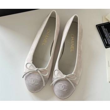 Chanel Suede Calfskin Ballet flats G02819 Light Gray 2024 (kaola-24030654)