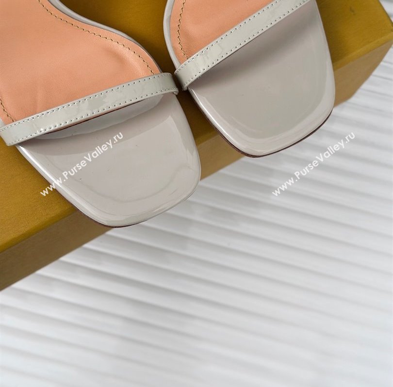 Louis Vuitton Heel 7.5cm Blossom Sandals in Patent calf leather Gray 2024 (kaola-24030609)