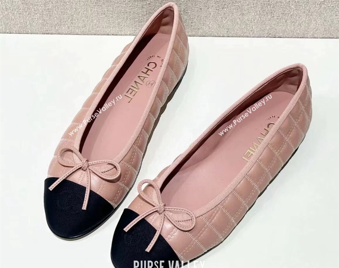 Chanel Lambskin, Embroidery & Grosgrain Ballet flats G45591 Pink 2024 (kaola-24030670)