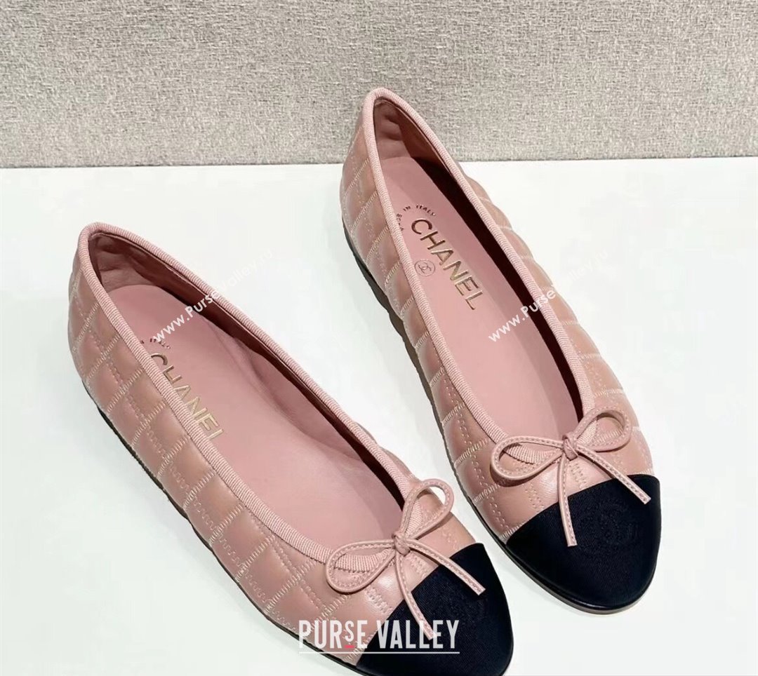 Chanel Lambskin, Embroidery & Grosgrain Ballet flats G45591 Pink 2024 (kaola-24030670)