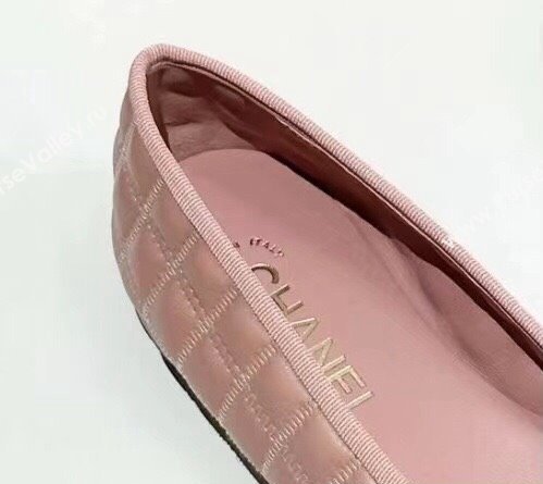 Chanel Lambskin, Embroidery & Grosgrain Ballet flats G45591 Pink 2024 (kaola-24030670)