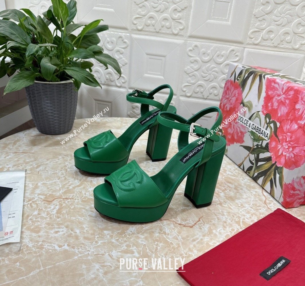 Dolce Gabbana Heel 11.5cm Calfskin platform 2.5cm sandals Green 2024 (modeng-24032904)