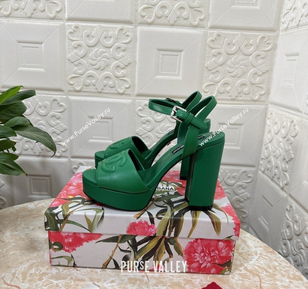 Dolce Gabbana Heel 11.5cm Calfskin platform 2.5cm sandals Green 2024 (modeng-24032904)