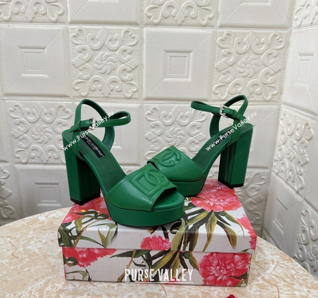 Dolce Gabbana Heel 11.5cm Calfskin platform 2.5cm sandals Green 2024 (modeng-24032904)