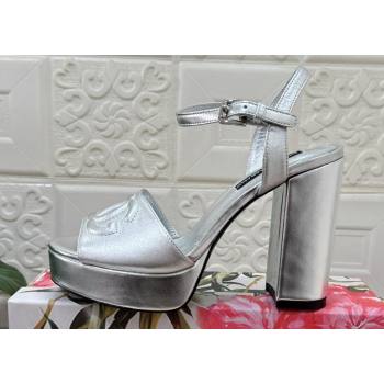 Dolce Gabbana Heel 11.5cm Calfskin platform 2.5cm sandals Silver 2024 (modeng-24032906)