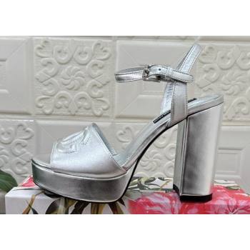 Dolce Gabbana Heel 11.5cm Calfskin platform 2.5cm sandals Silver 2024 (modeng-24032906)