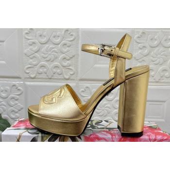 Dolce Gabbana Heel 11.5cm Calfskin platform 2.5cm sandals Gold 2024 (modeng-24032905)