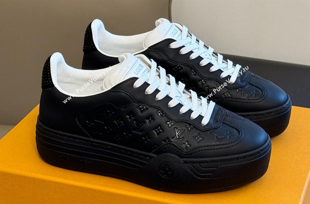 Louis Vuitton LV Groovy Platform Sneakers Monogram-debossed calf leather Black 2024 (modeng-24030615)