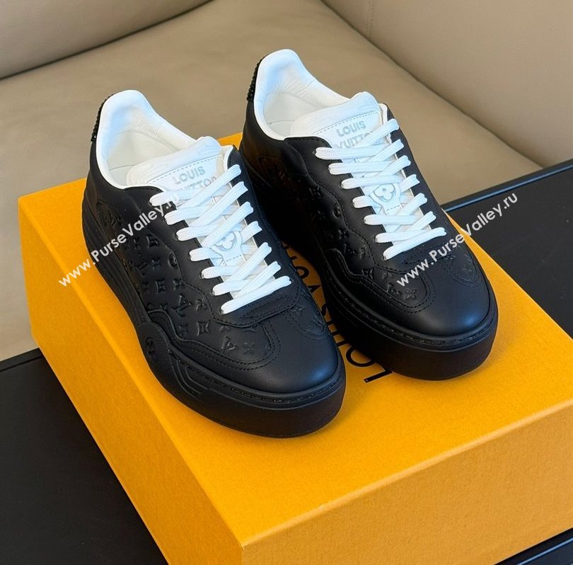 Louis Vuitton LV Groovy Platform Sneakers Monogram-debossed calf leather Black 2024 (modeng-24030615)