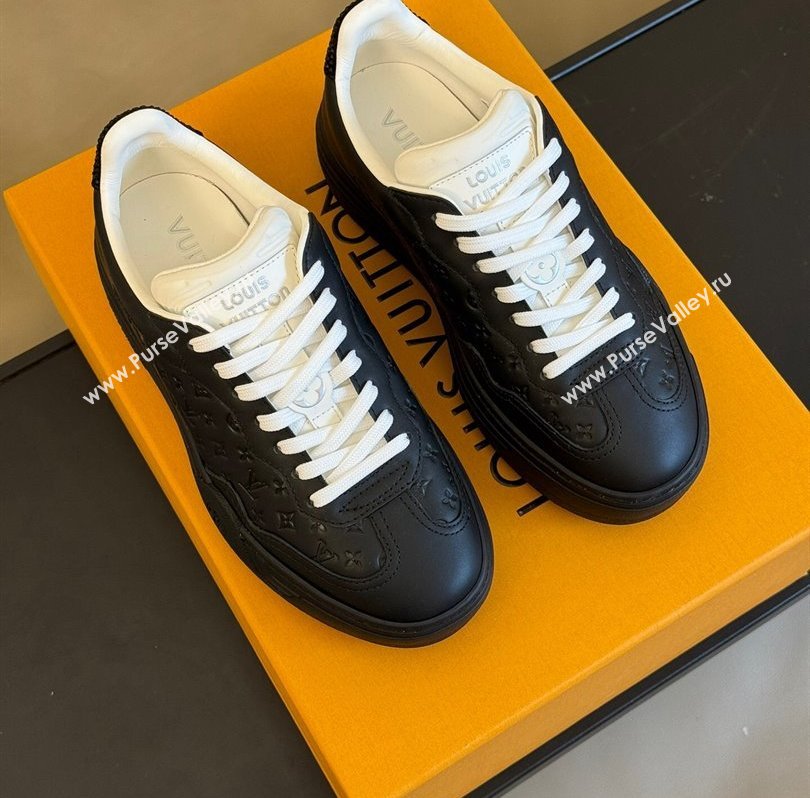 Louis Vuitton LV Groovy Platform Sneakers Monogram-debossed calf leather Black 2024 (modeng-24030615)