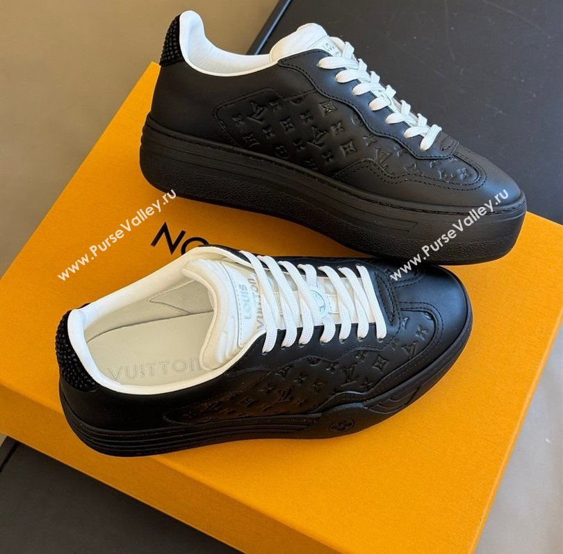 Louis Vuitton LV Groovy Platform Sneakers Monogram-debossed calf leather Black 2024 (modeng-24030615)