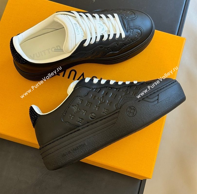 Louis Vuitton LV Groovy Platform Sneakers Monogram-debossed calf leather Black 2024 (modeng-24030615)