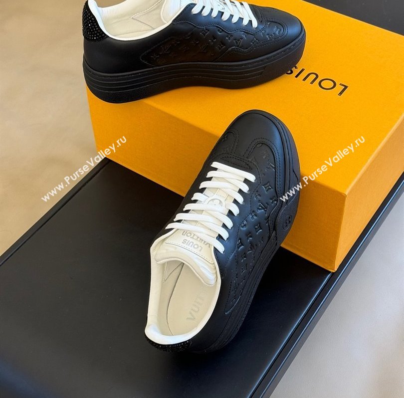 Louis Vuitton LV Groovy Platform Sneakers Monogram-debossed calf leather Black 2024 (modeng-24030615)