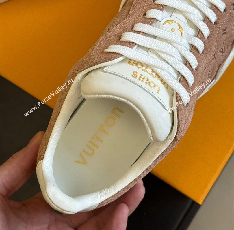 Louis Vuitton LV Groovy Platform Sneakers Monogram-debossed suede calf leather Nude Pink 2024 (modeng-24030613)