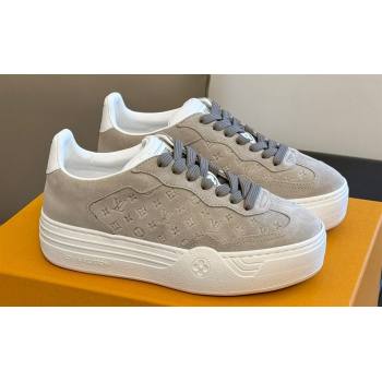 Louis Vuitton LV Groovy Platform Sneakers Monogram-debossed suede calf leather Beige 2024 (modeng-24030614)