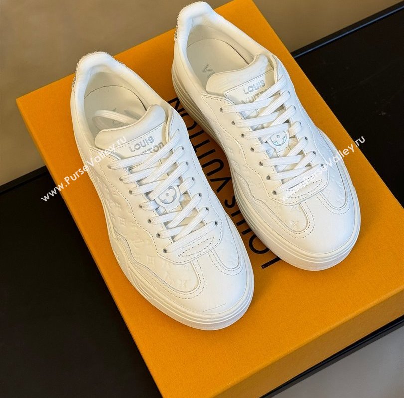 Louis Vuitton LV Groovy Platform Sneakers Monogram-debossed calf leather White 2024 (modeng-24030616)